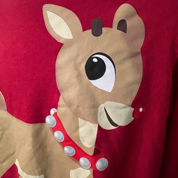 Rudolph the Red Nosed Reindeer Ugly Cute Christmas Sweatshirt Size Medium - Picture 2 of 4